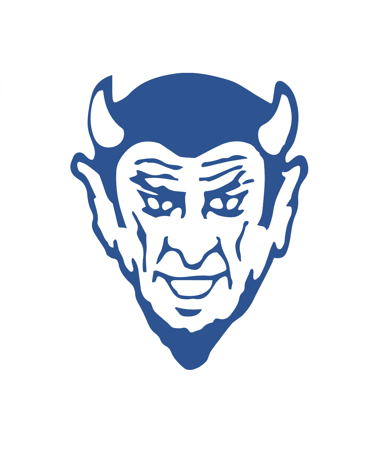 2017 Blue Devil. Iconic ears, strong eyebrows, and horns.