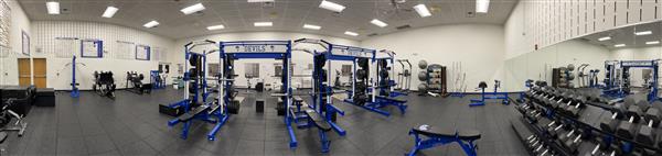 Panoramic photo of the weight room