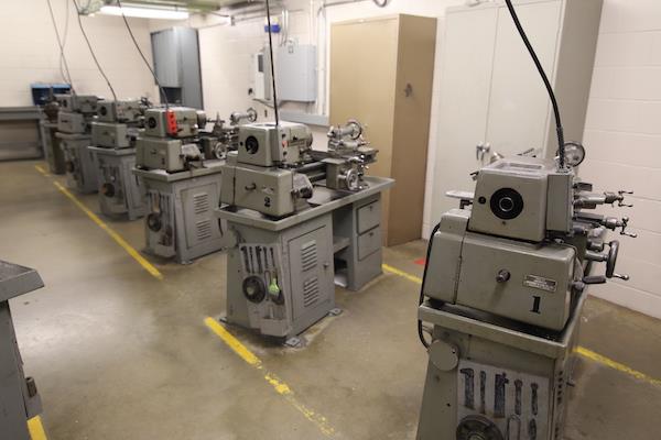 Row of machines in the metals lab