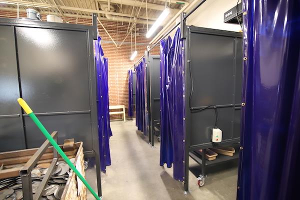 Another viewpoint of the same row of booths. The ventilation hoods in each booth are also new.